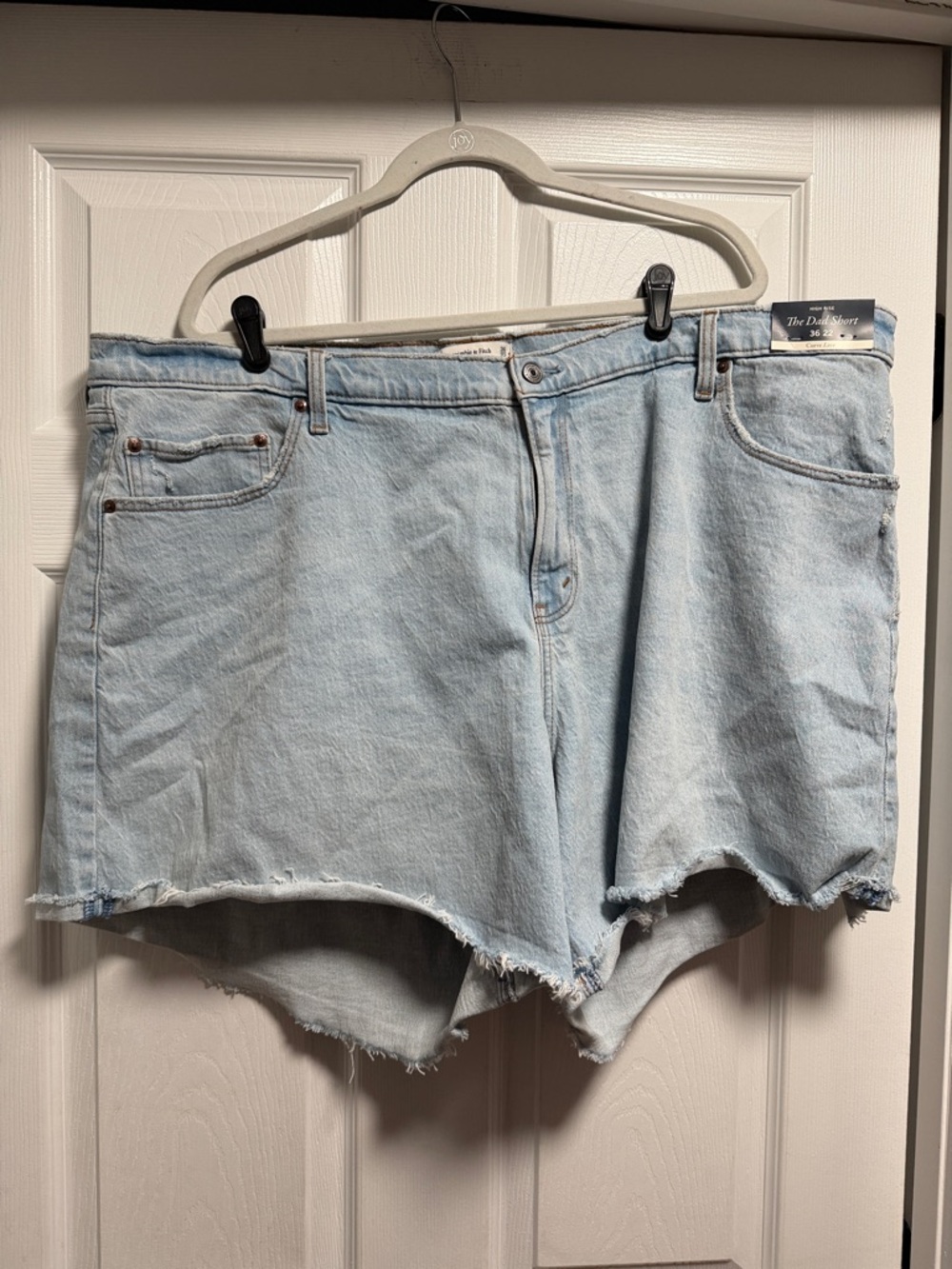 Abercrombie & Fitch Light Blue High-Rise Cutoff Denim Shorts